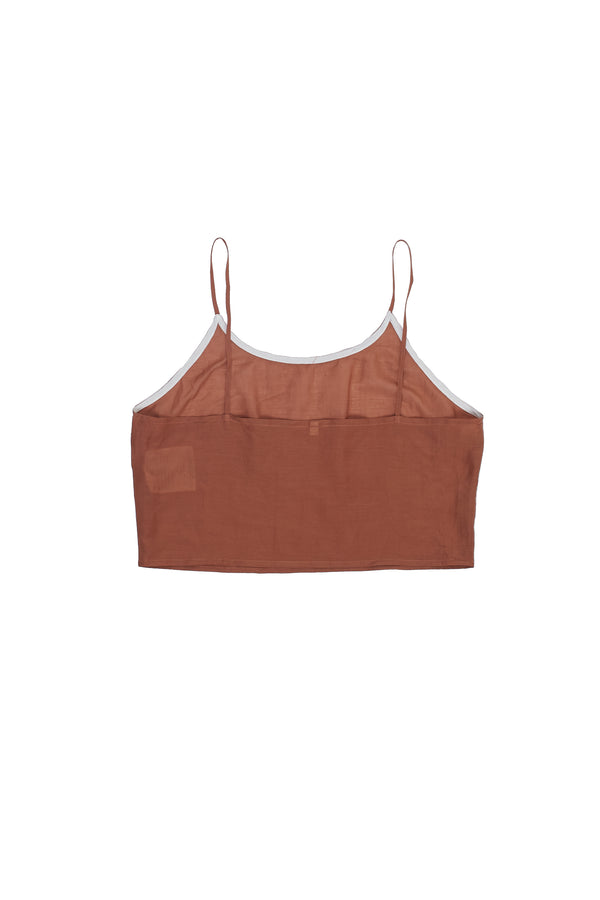 CROP TOP DYED IN BRICK RED