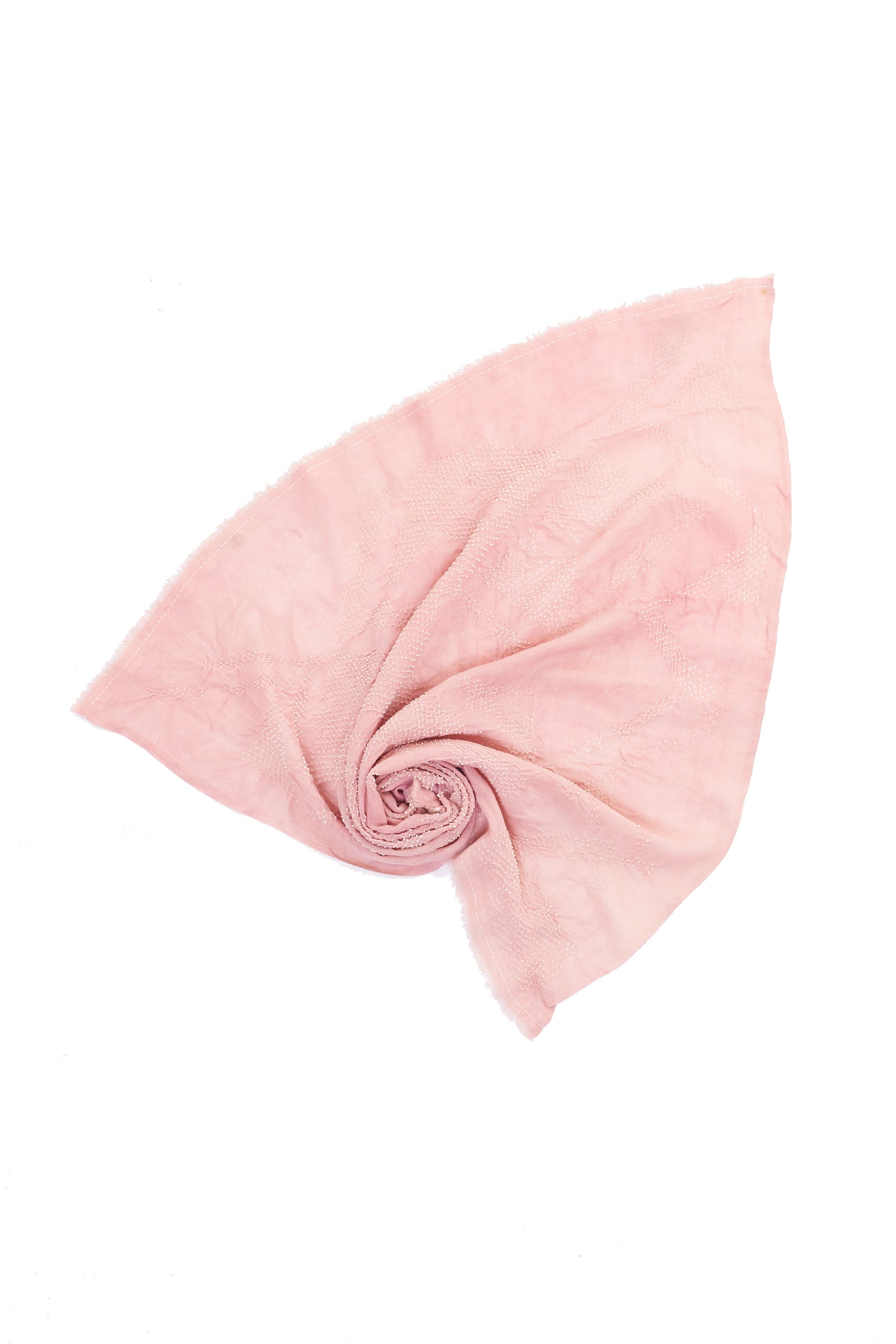 PINK WOOD SILK WITH BANDHANI SCARF