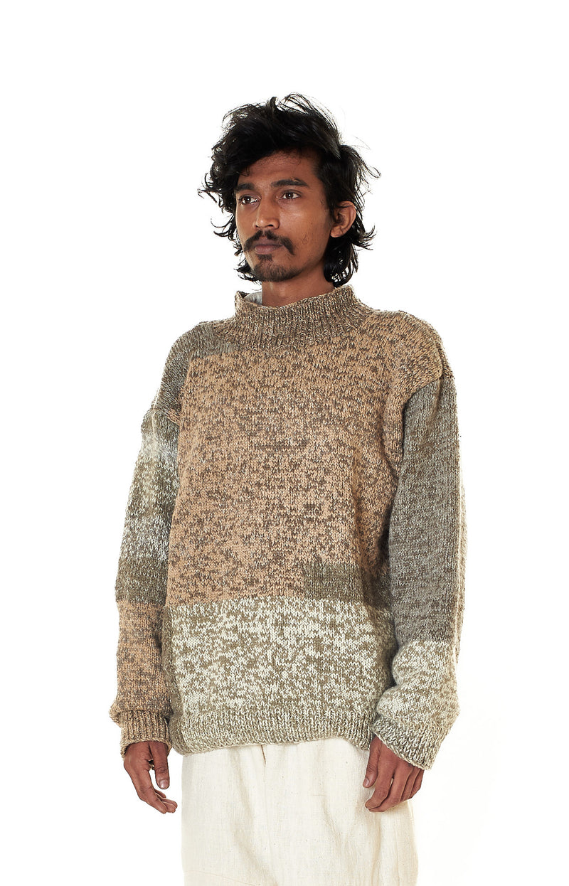 HAND KNITTED OVERSIZED WOOLEN PULLOVER