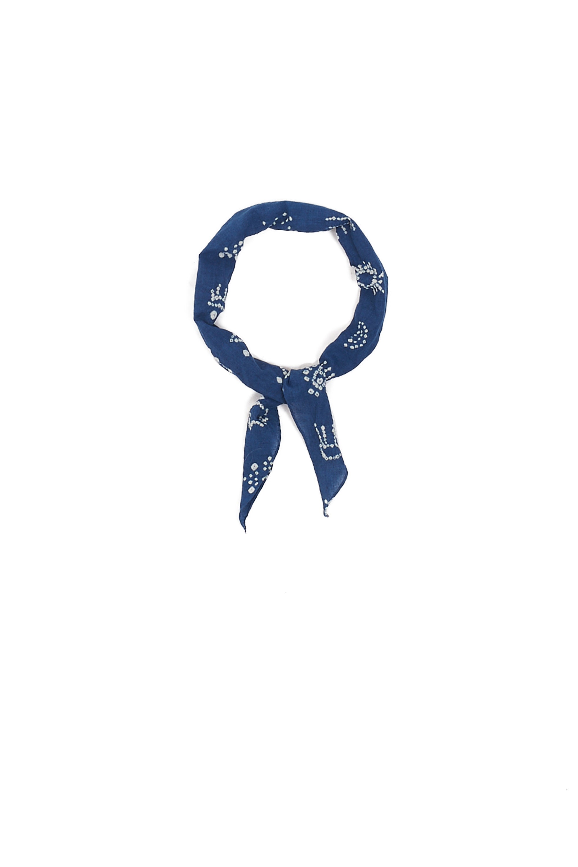 MEDIUM INDIGO SILK BANDHANI BANDANA