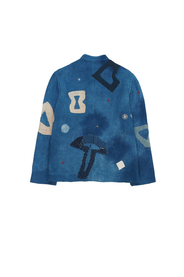 INDIGO DYED TEXTURED STATEMENT JACKET