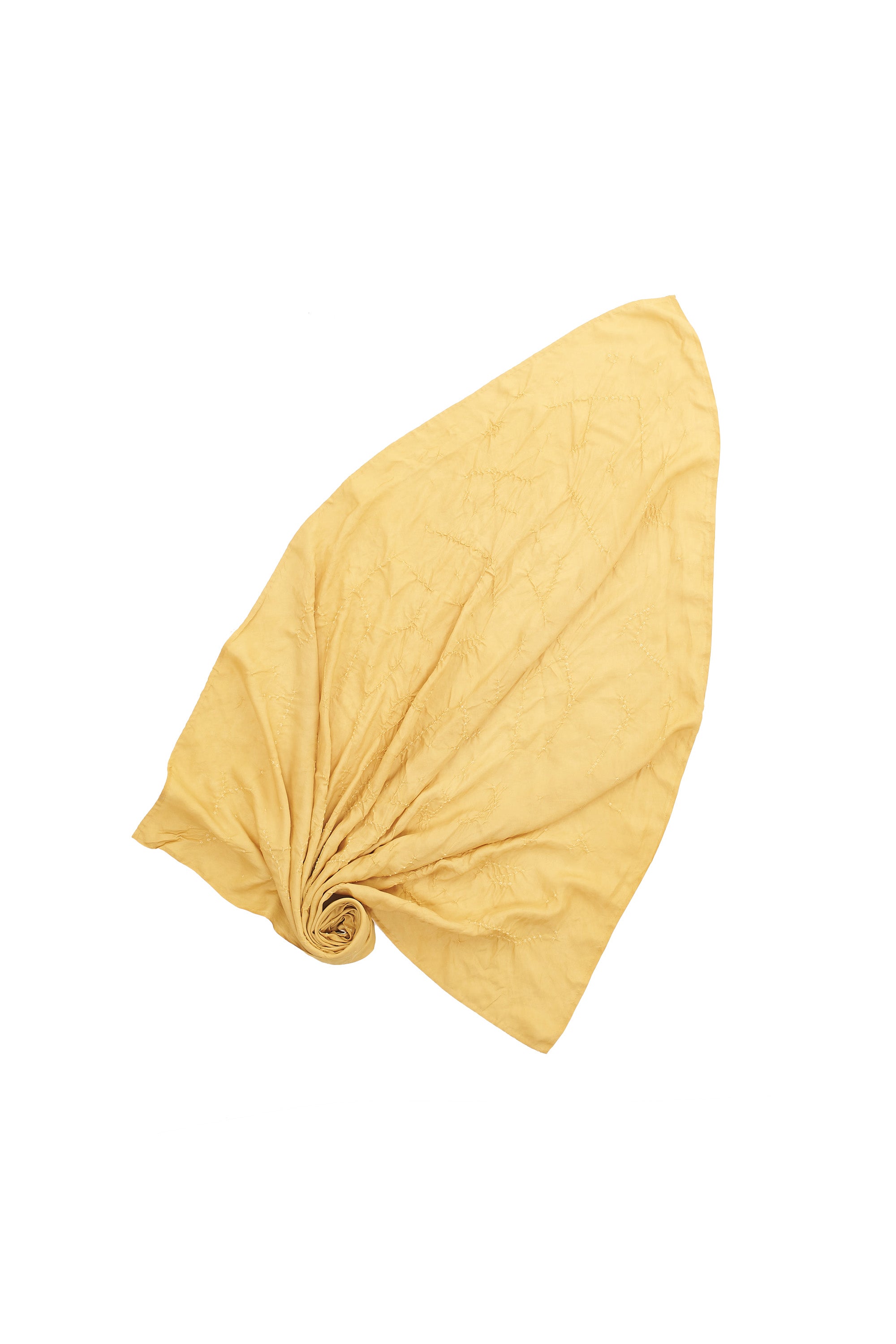 OCHER YELLOW SILK WITH BANDHANI SCARF