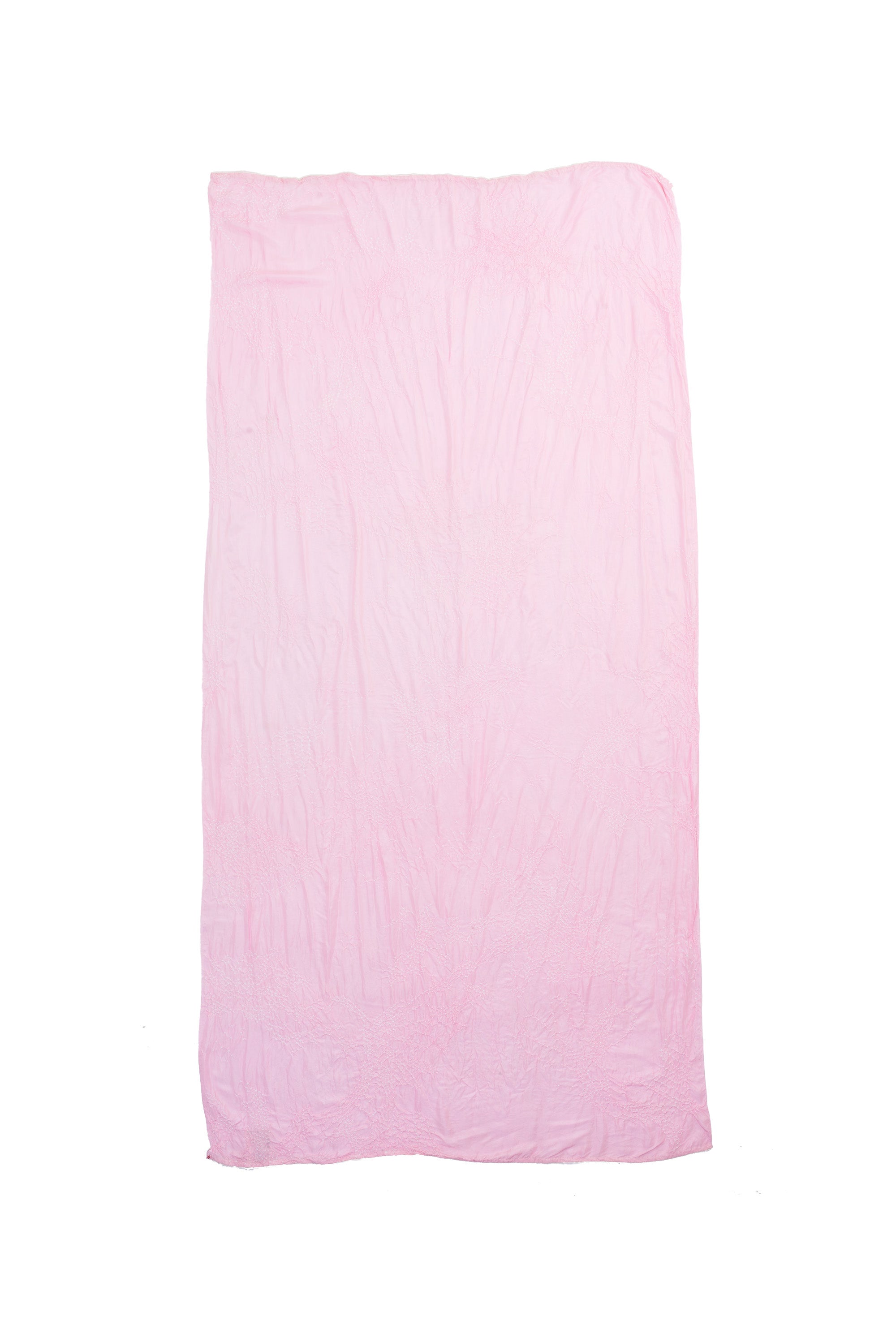 LIGHT PINK SILK WITH BANDHANI SHAWL