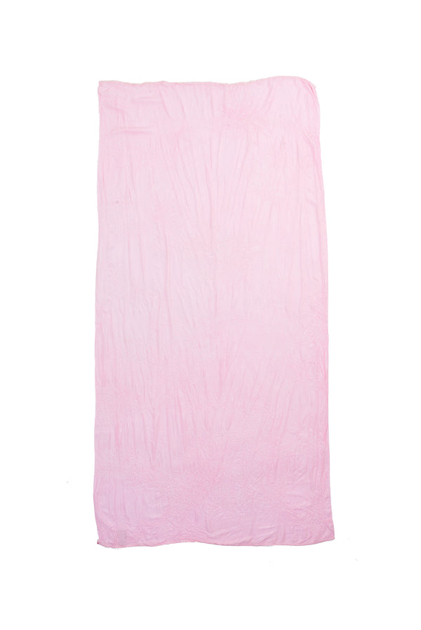 LIGHT PINK SILK WITH BANDHANI SHAWL