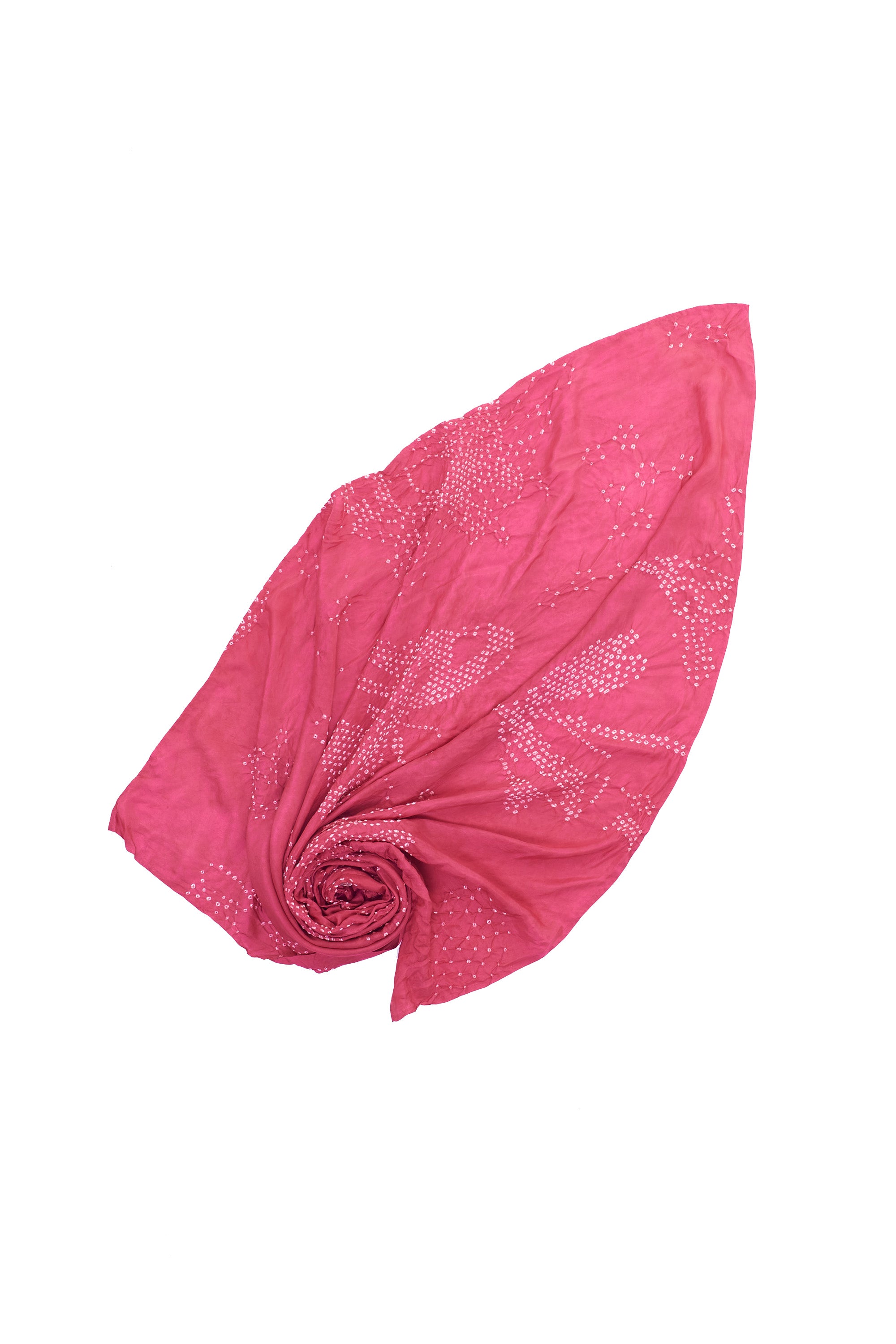 PINK WOOD SILK WITH BANDHANI SCARF