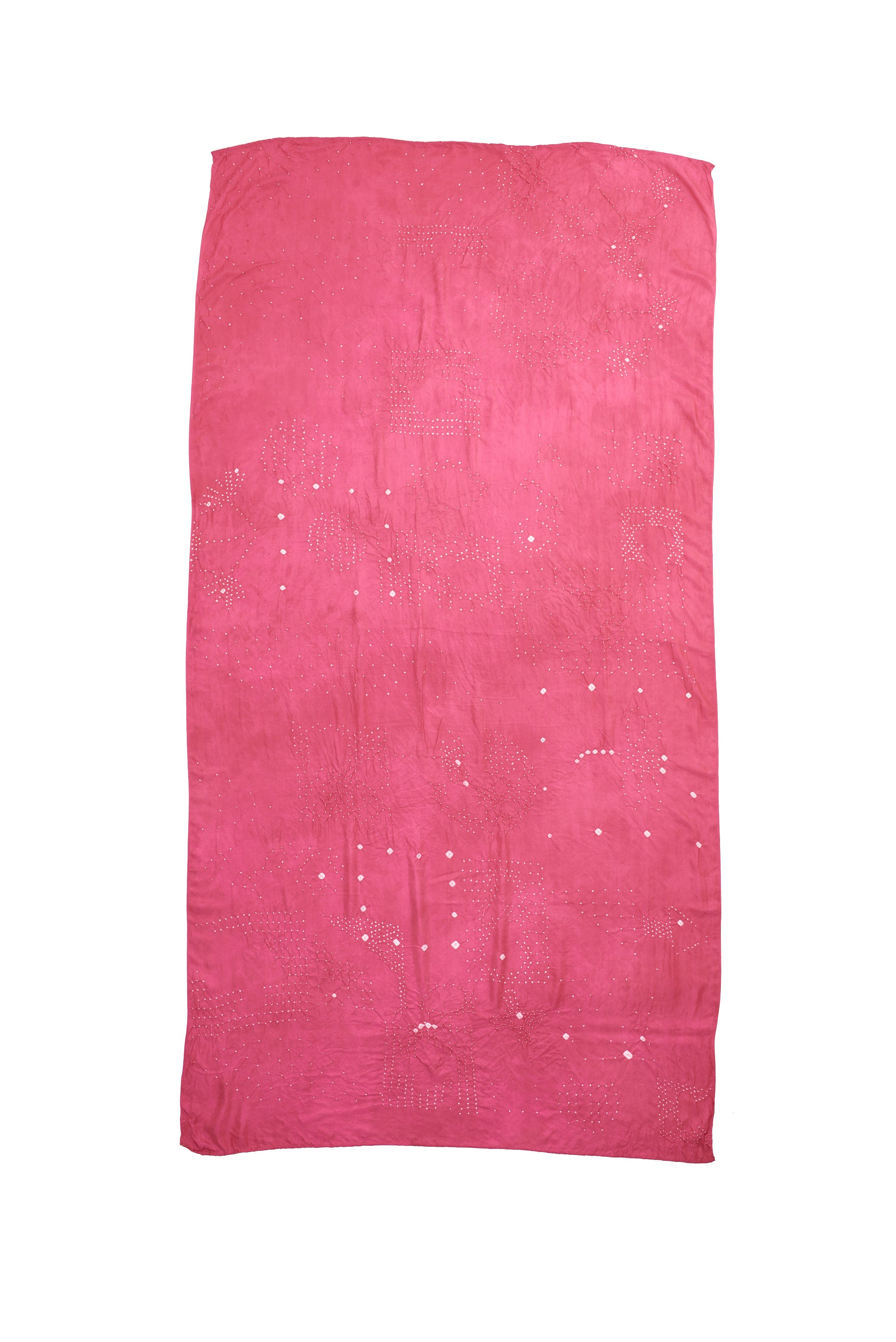 PINK WOOD SILK WITH BANDHANI SCARF