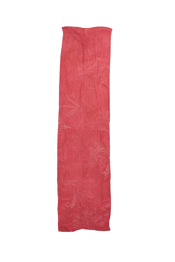 PINK WOOD SILK WITH BANDHANI SCARF