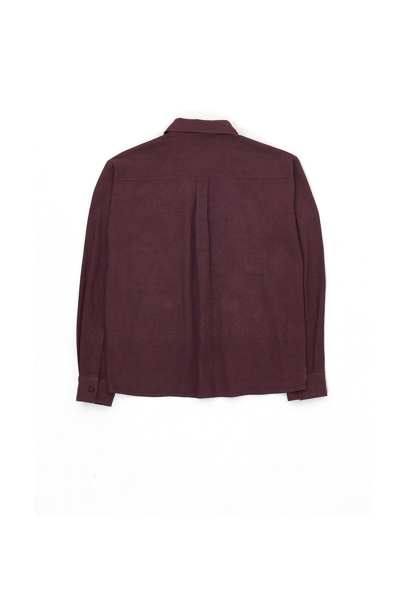 Ungendered Cotton Shirt In Raisin Purple