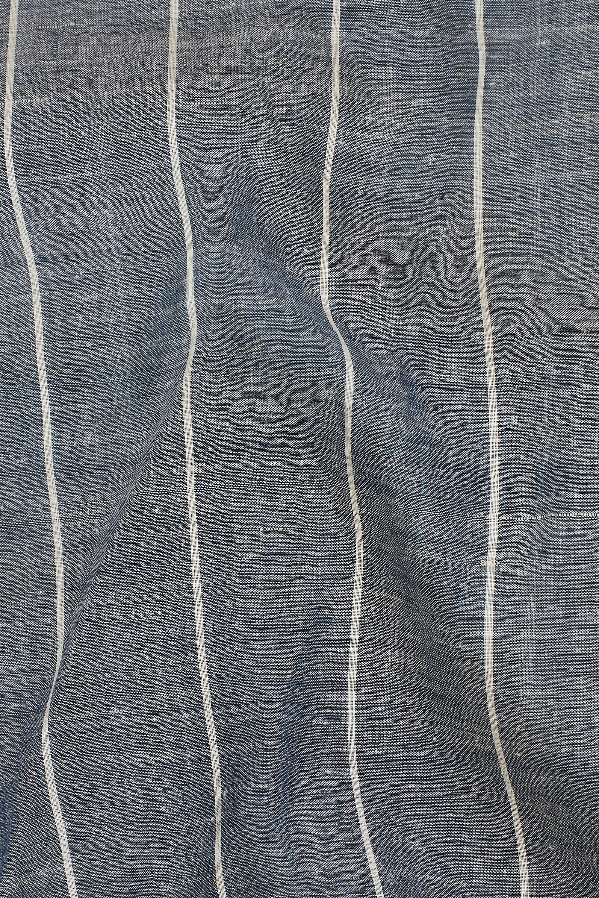 INDIGO COMFORT FIT YARN DYED COTTON SHIRT