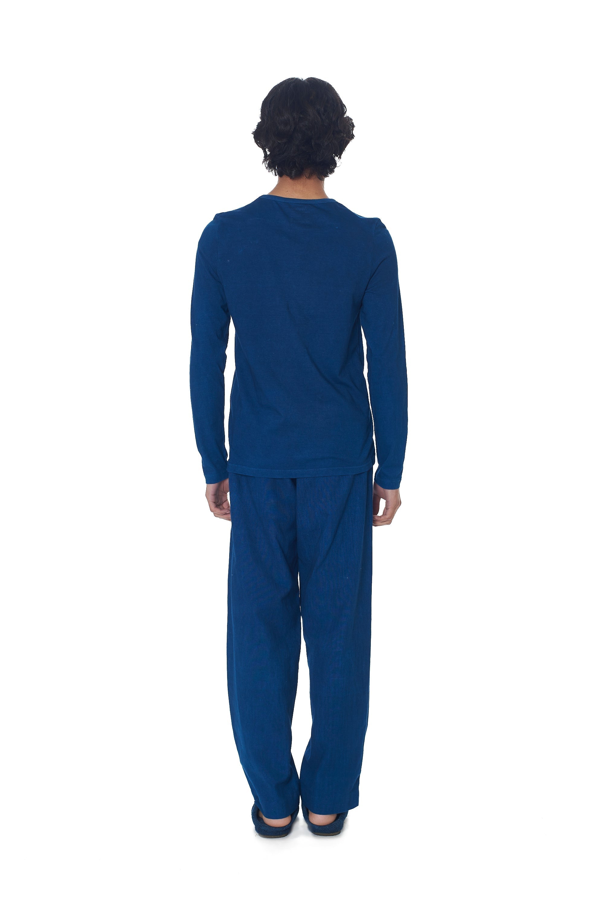 INDIGO ORGANIC COTTON FULL SLEEVES T-SHIRT