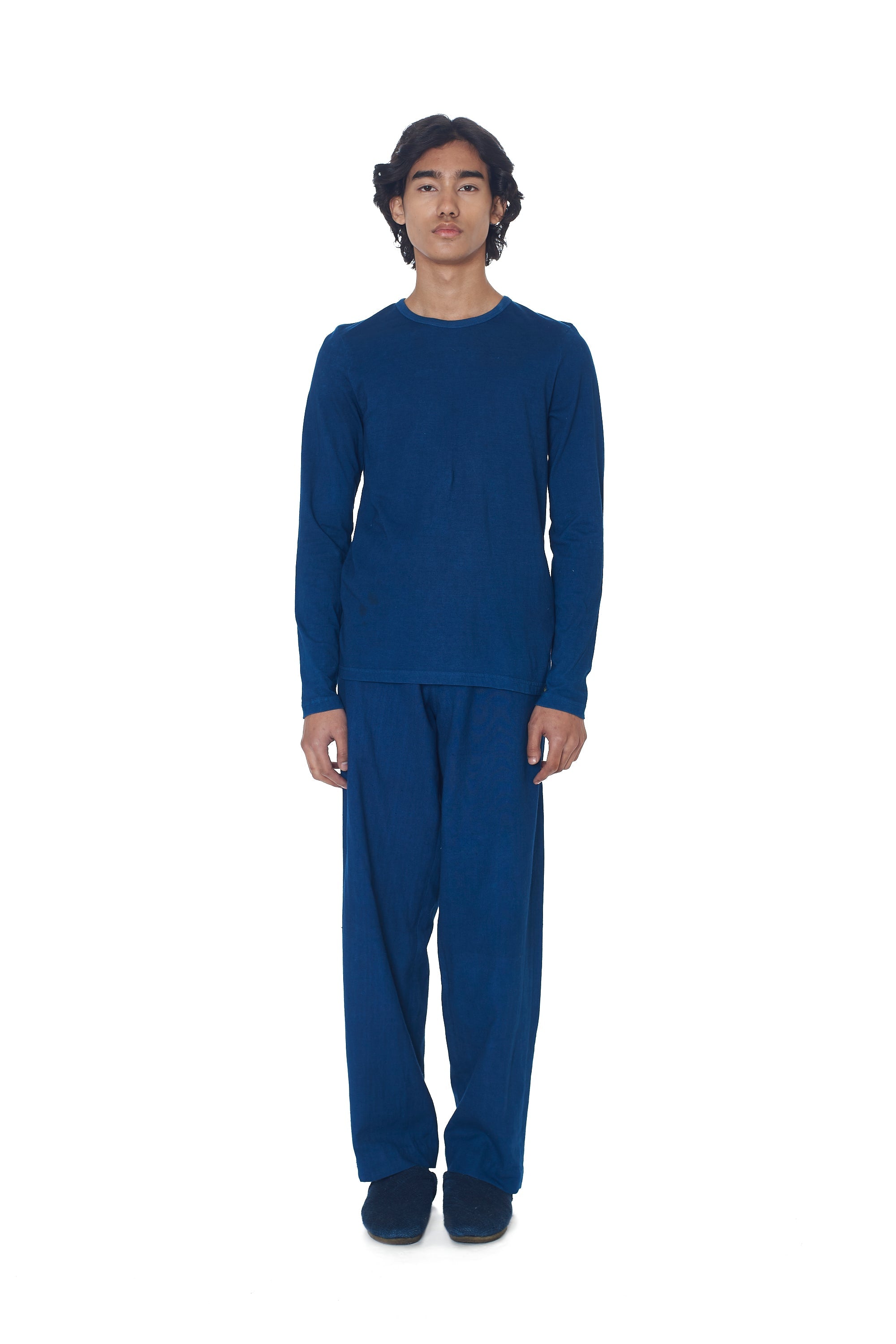 INDIGO ORGANIC COTTON FULL SLEEVES T-SHIRT