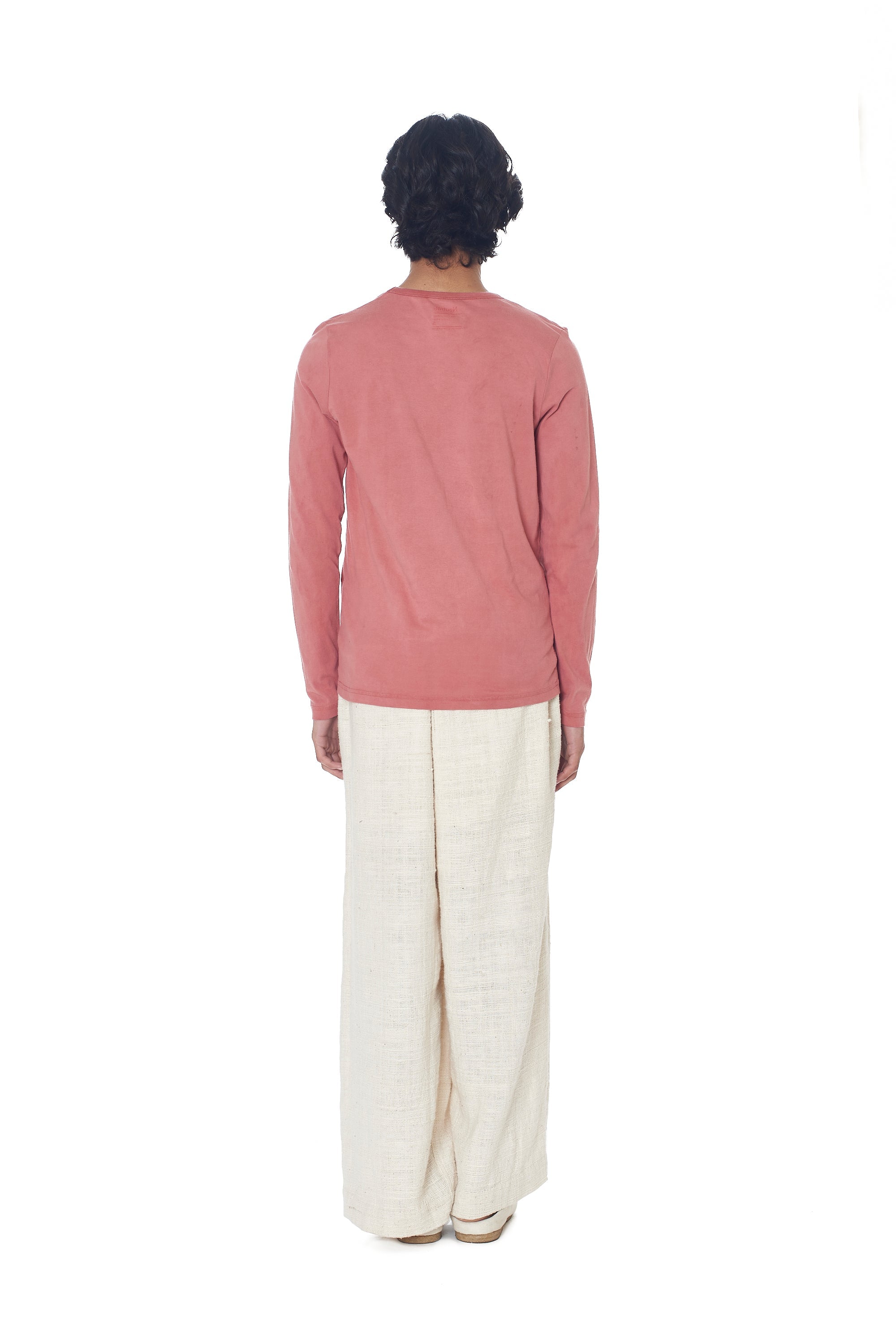 CHALK PINK ORGANIC COTTON FULL SLEEVES T-SHIRT