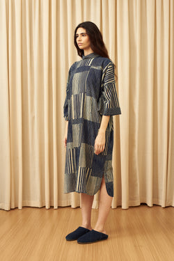 INDIGO BLOCKPRINTED SUMMER DRESS