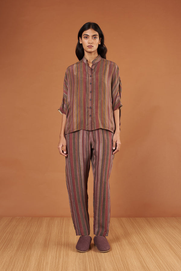 Smoke Screen Printed Cotton Silk Women'S Shirt
