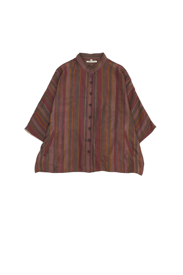 Smoke Screen Printed Cotton Silk Women'S Shirt