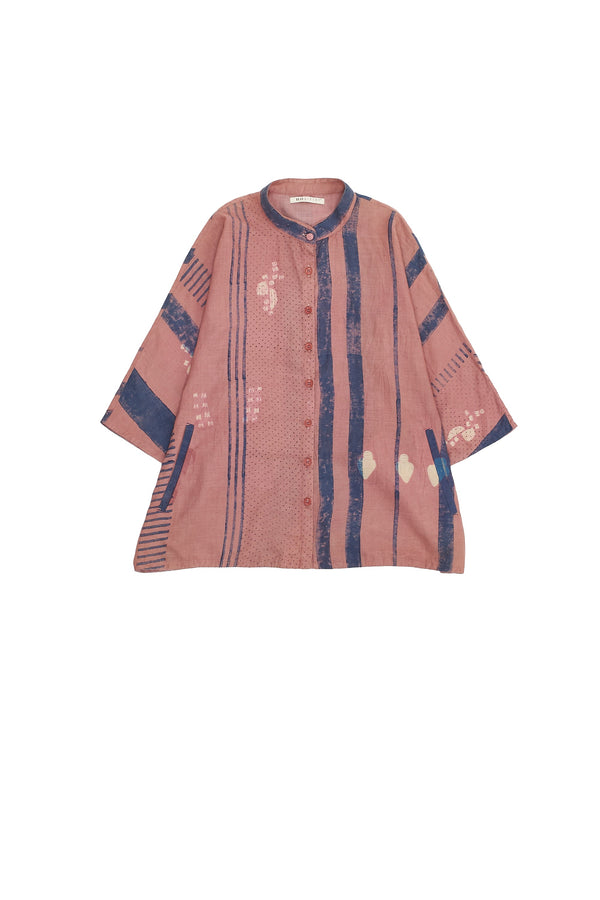 Chalk Pink Shibori Soft Silk Shirt