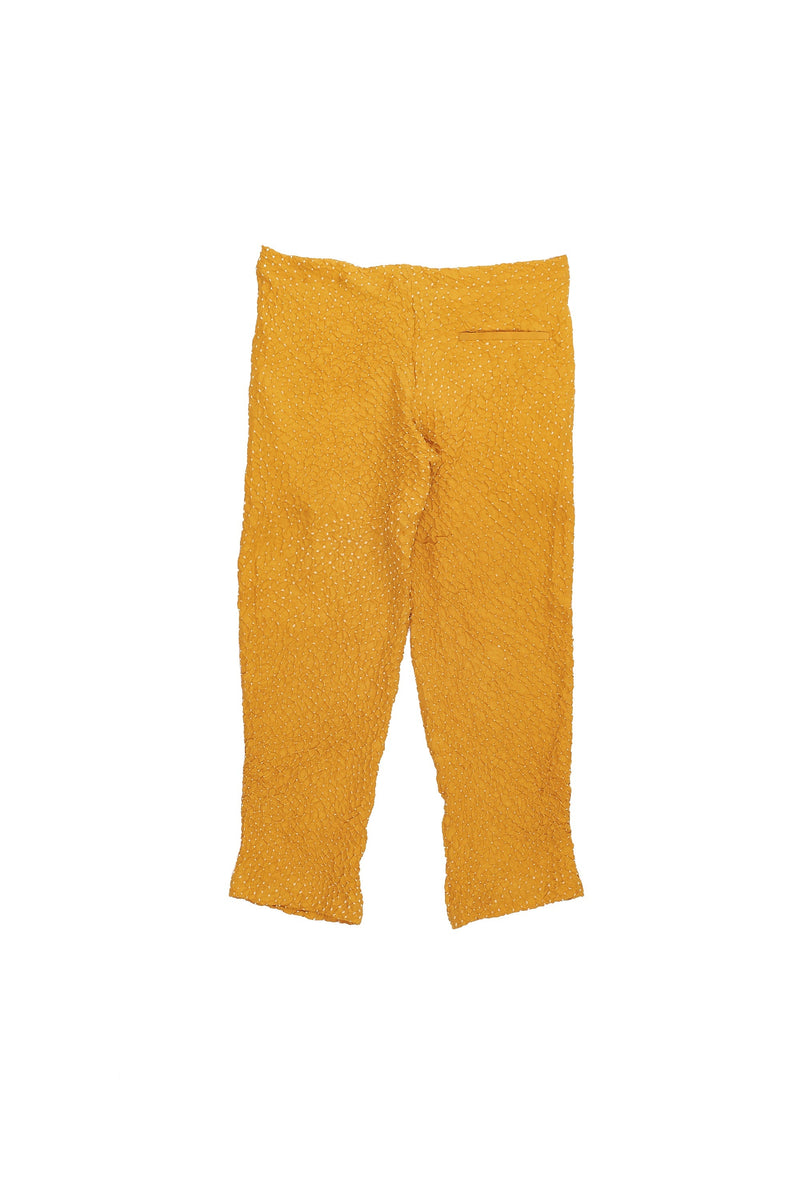 Mango Yellow All Over Bandhani Silk Pants