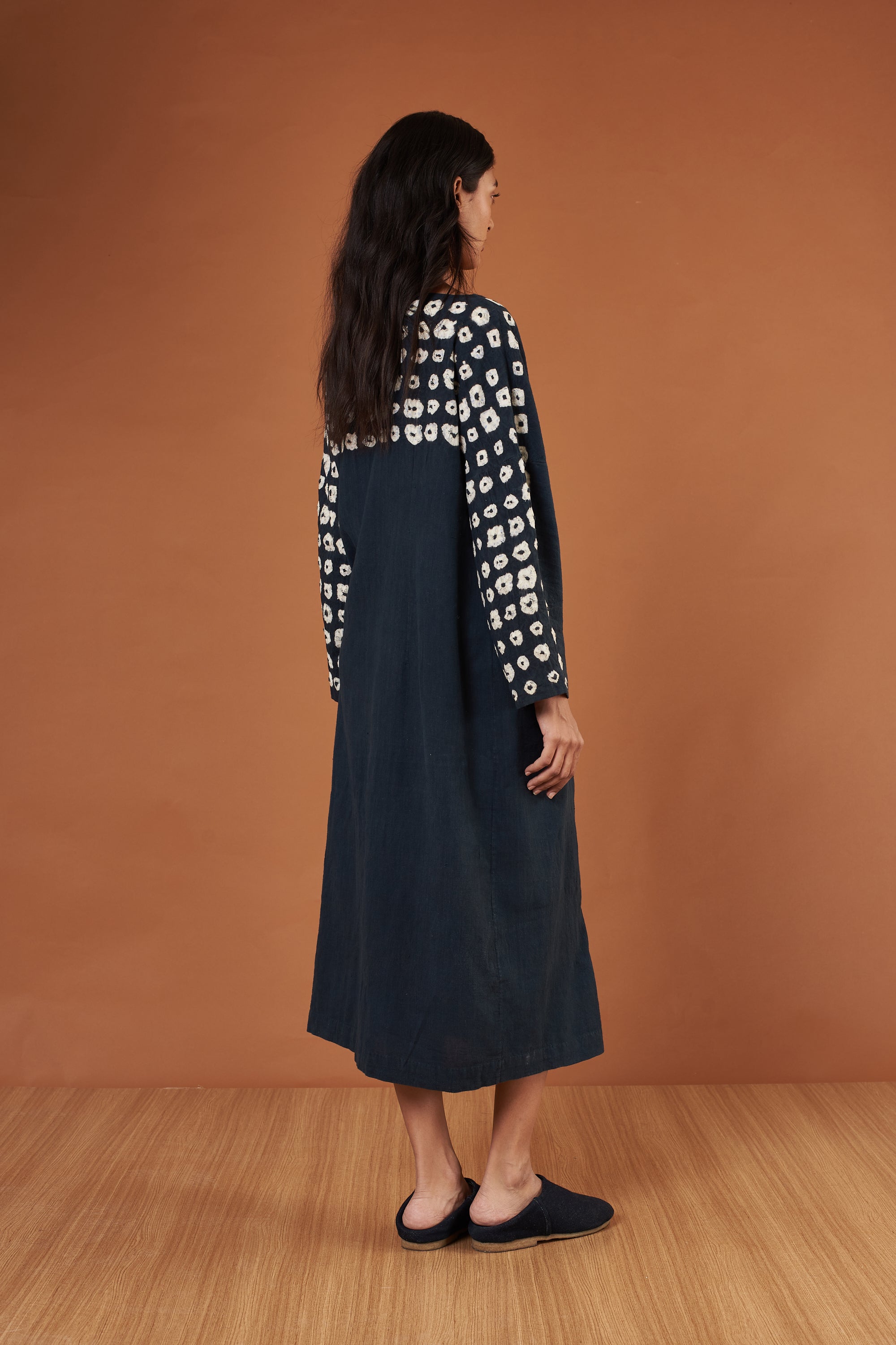 MIDNIGHT INDIGO COTTON WOMEN DRESS