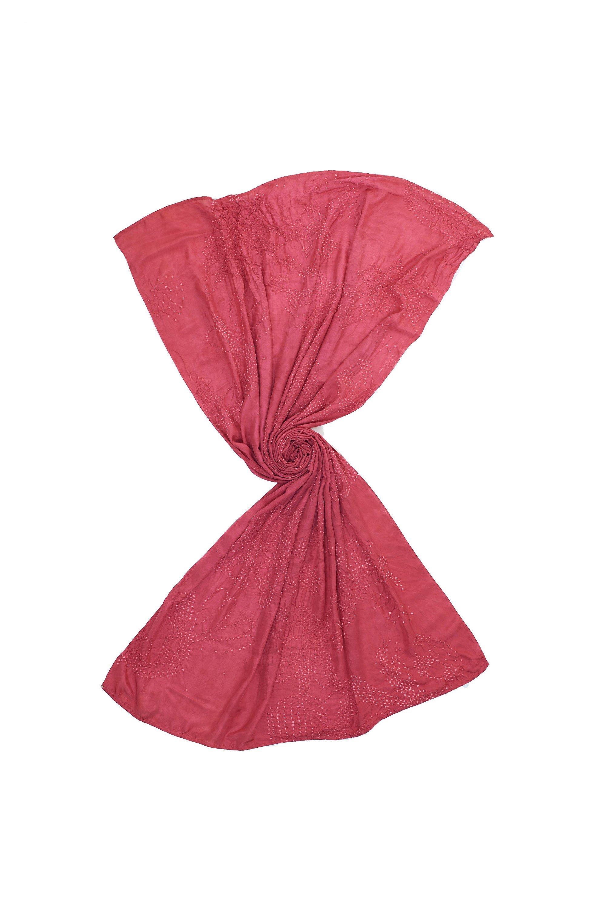 PINK WOOD SILK WITH BANDHANI SHAWL