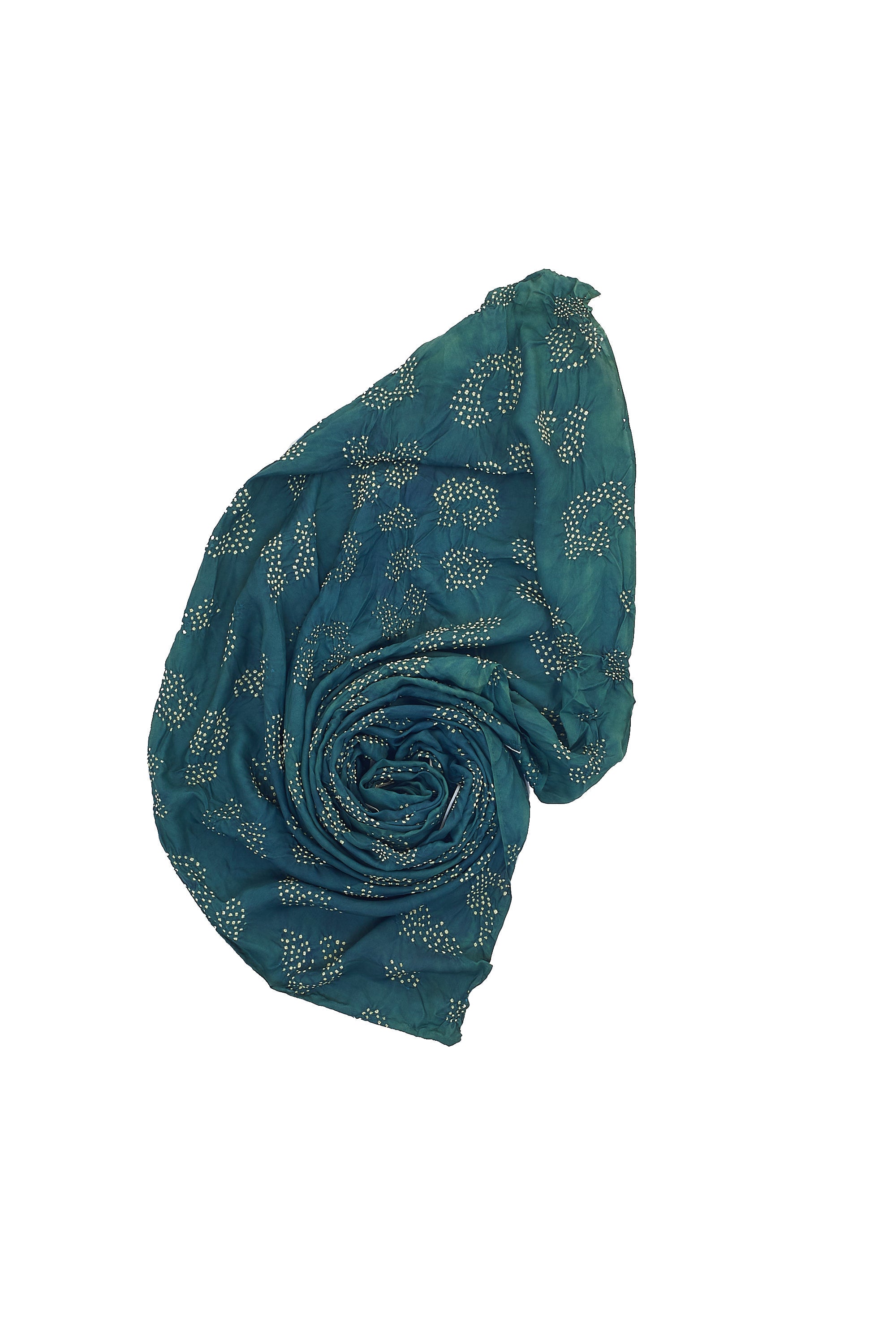 SAGE SILK WITH BANDHANI SCARF