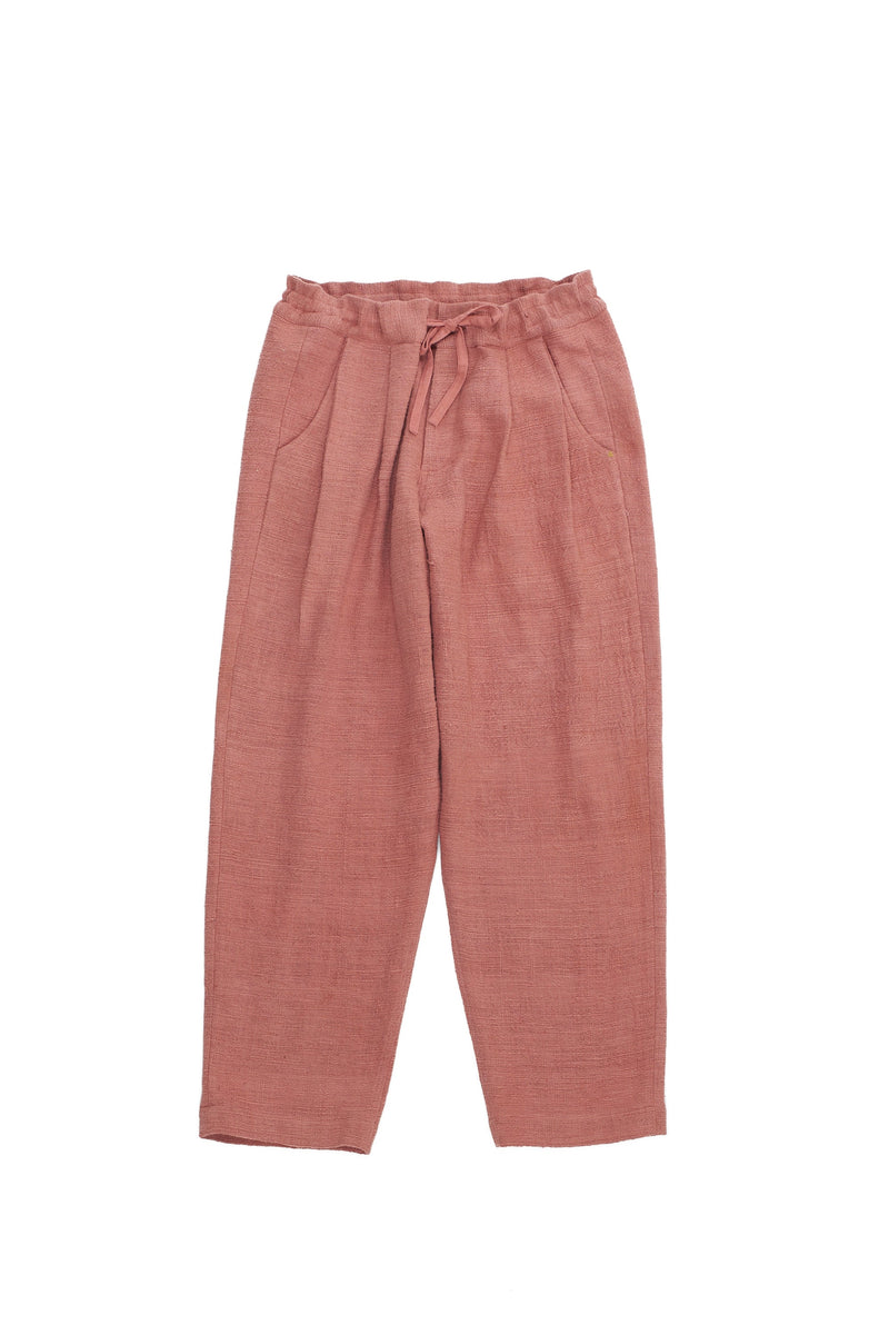 Chalk Pink Textured Pleated Trousers