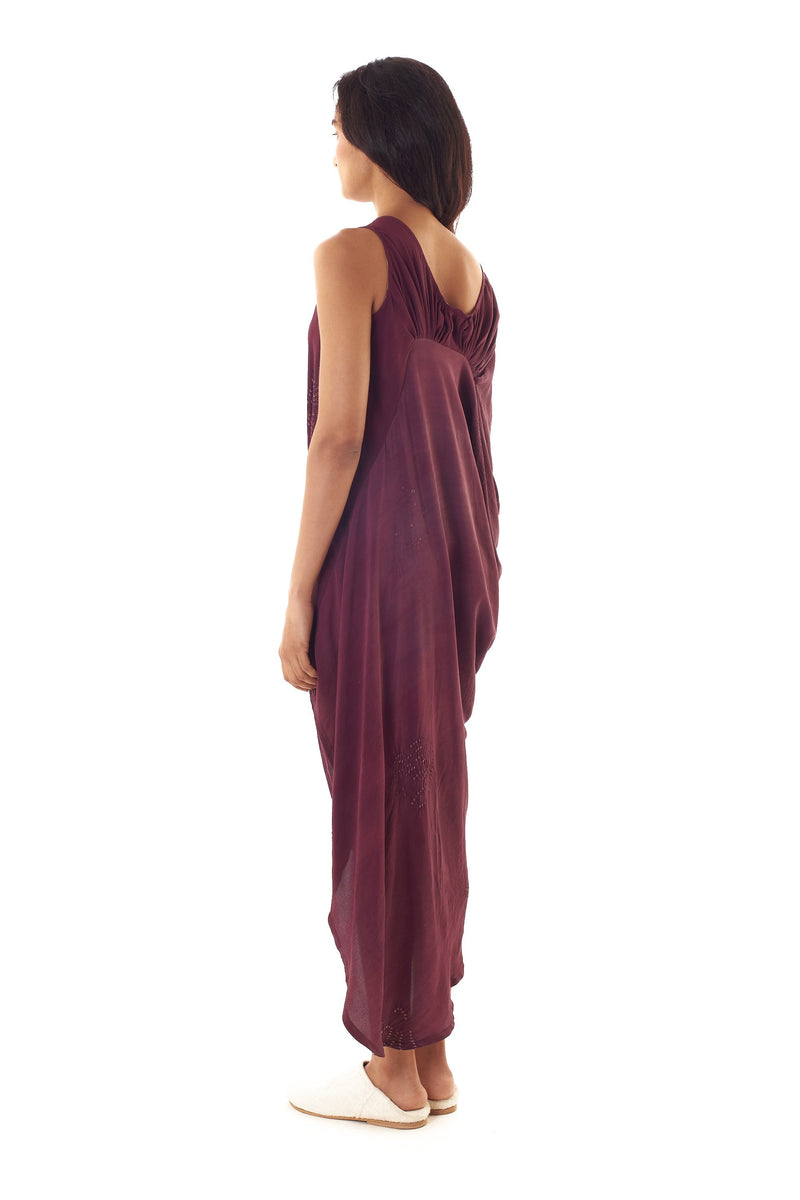 ASYMMETRICAL DRAPE DRESS