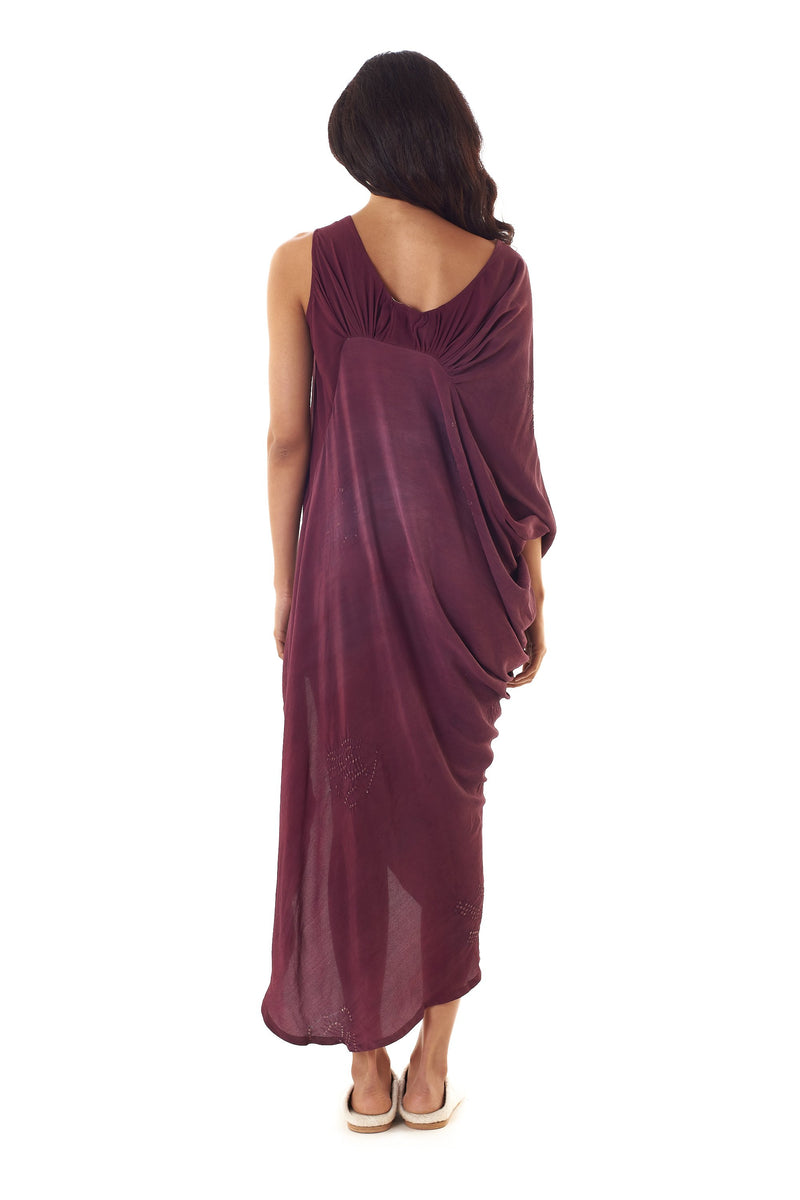 ASYMMETRICAL DRAPE DRESS