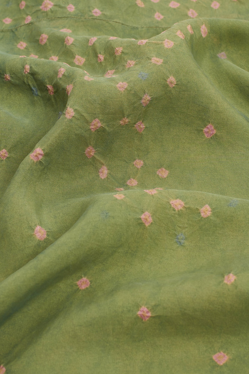 Multi-Coloured Statement Bandhani Silk Flared Top
