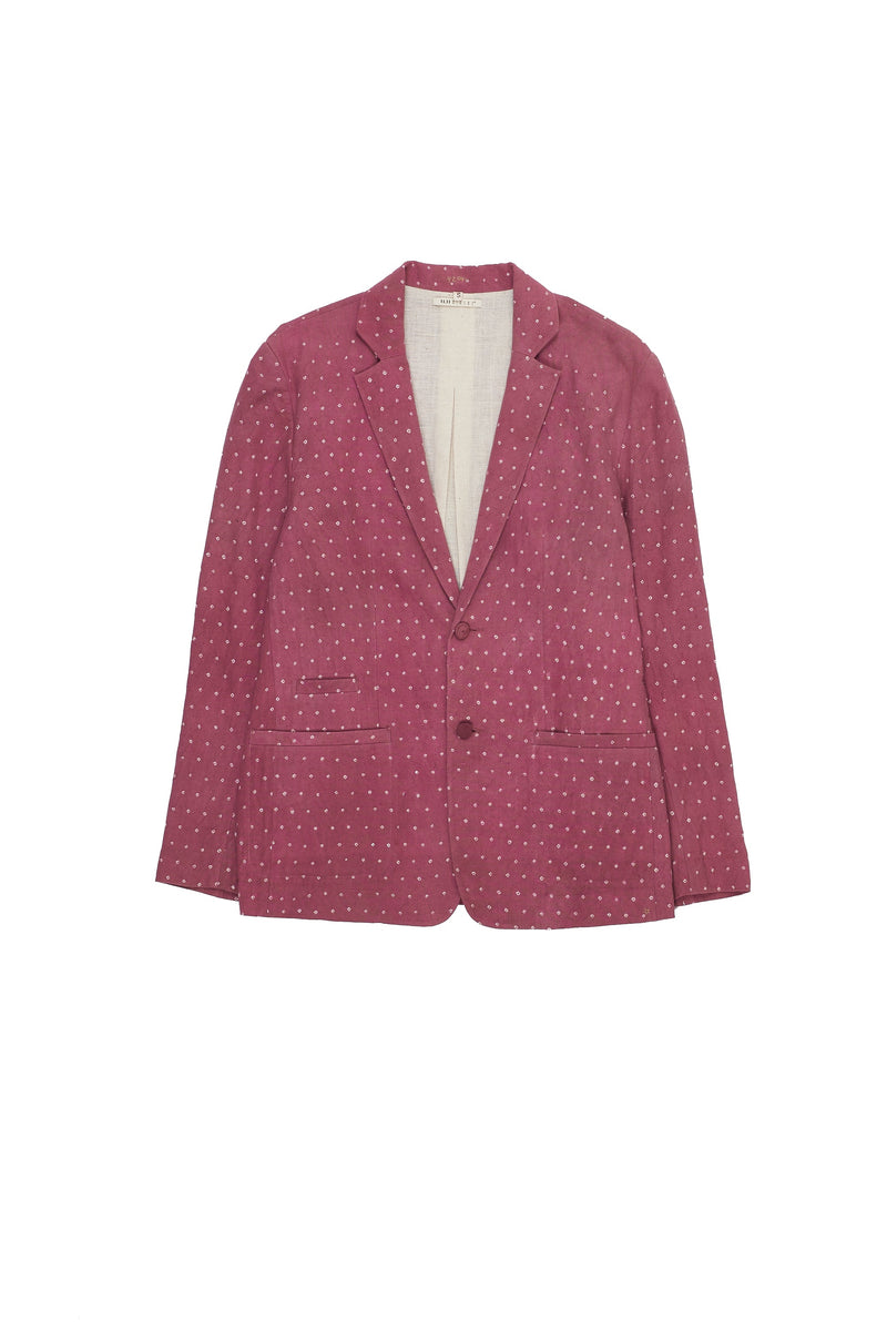 Fuschia Pink All Over Bandhani Oversized Jacket