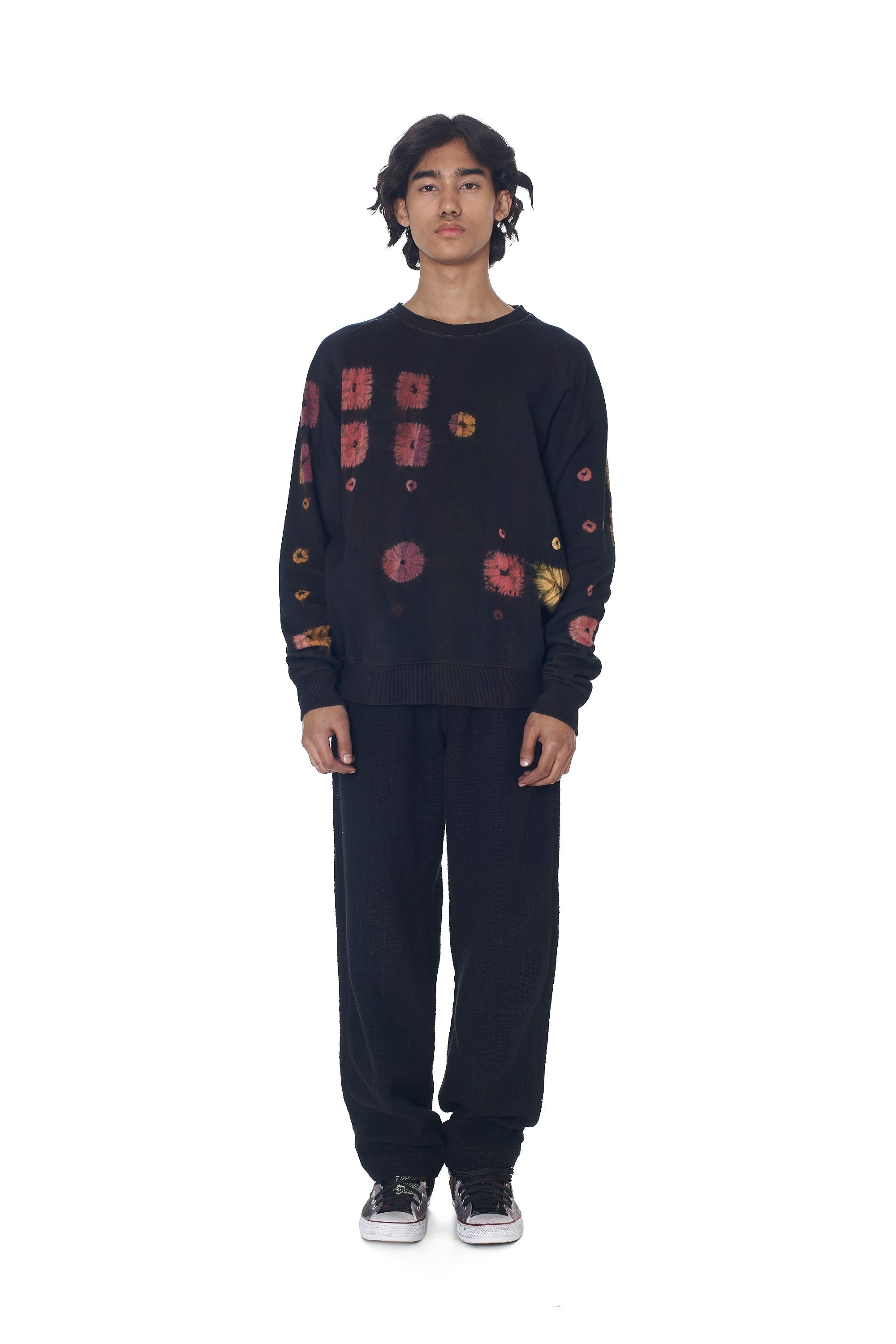 MULTI-COLOUR SHIBORI ORGANIC COTTON SWEATSHIRT