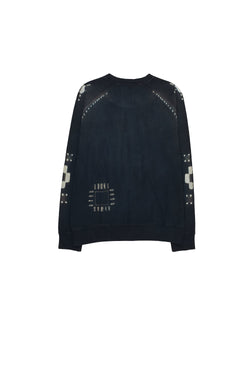 BLACK SHIBORI ORGANIC COTTON SWEATSHIRT