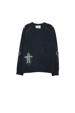 BLACK SHIBORI ORGANIC COTTON SWEATSHIRT