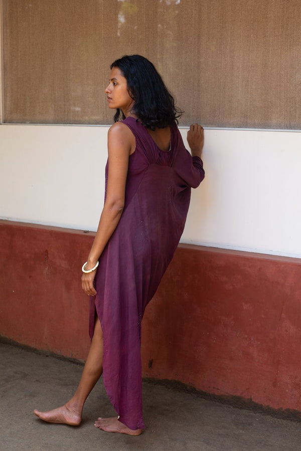 ASYMMETRICAL DRAPE DRESS