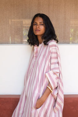 HAND PAINTED PINK KAFTAN DRESS