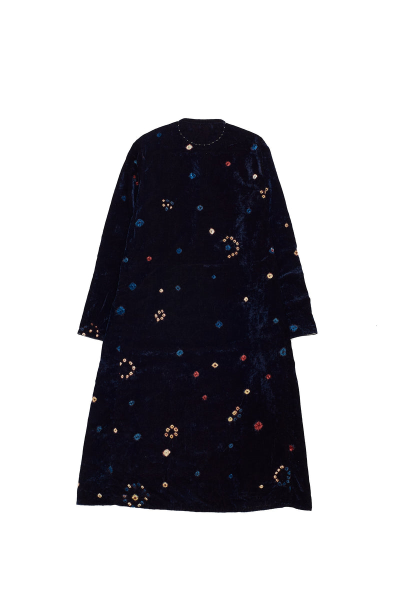 Madder Violet Velvet Bandhani Dress