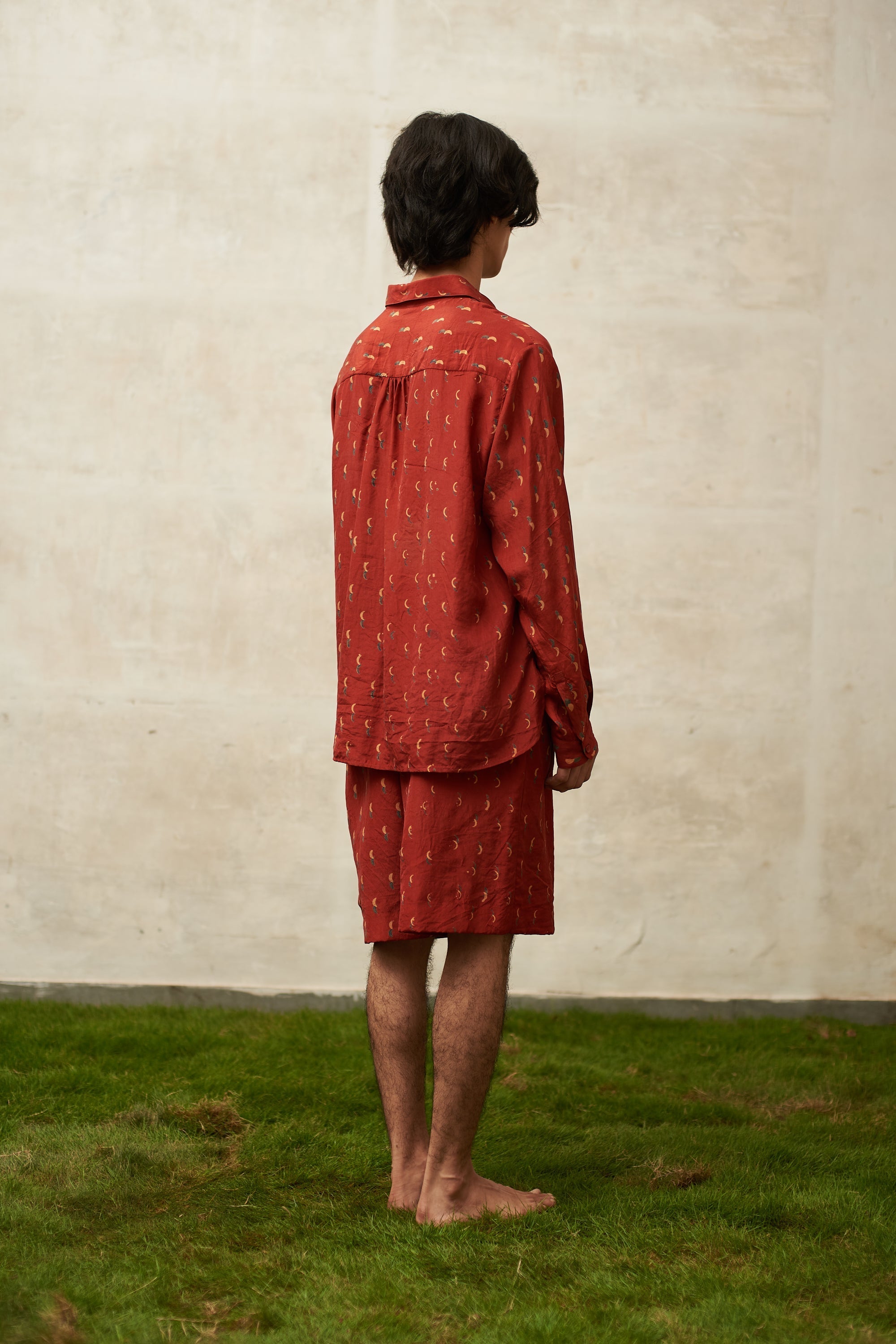 Red Block Printed Statement Shirt