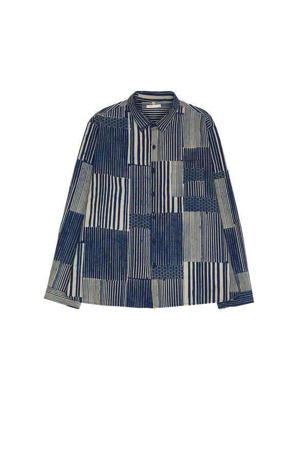 INDIGO STATEMENT CLAMP DYED SUMMER SHIRT