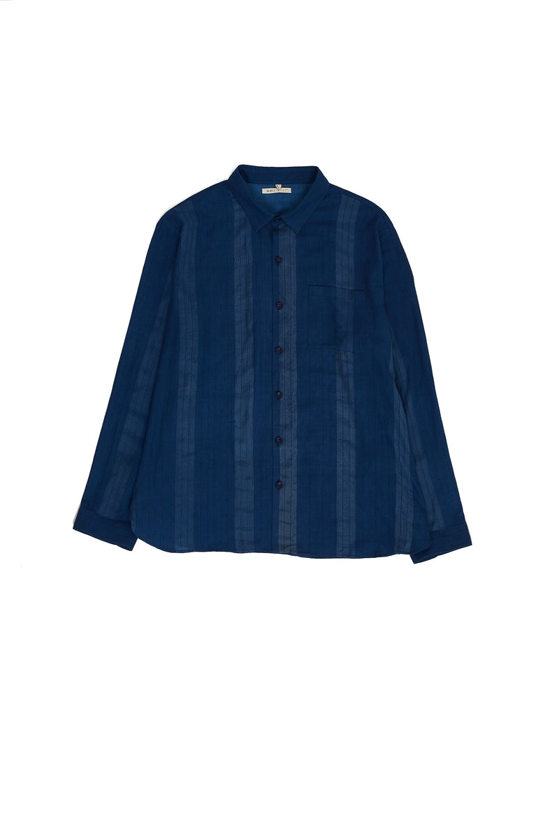 INDIGO BLOCKPRINTED SUMMER SHIRT