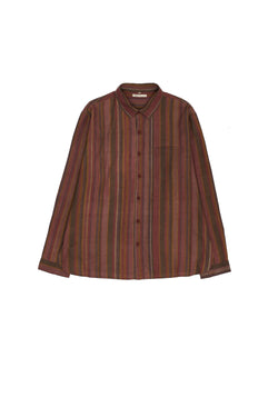 CHARCOAL SCREENPRINTED SOFT COTTON SILK BLEND SHIRT