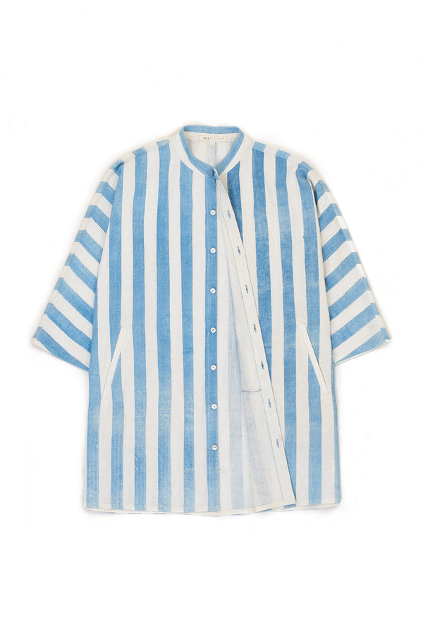 STRIPED RELAXED-FIT COTTON SHIRT