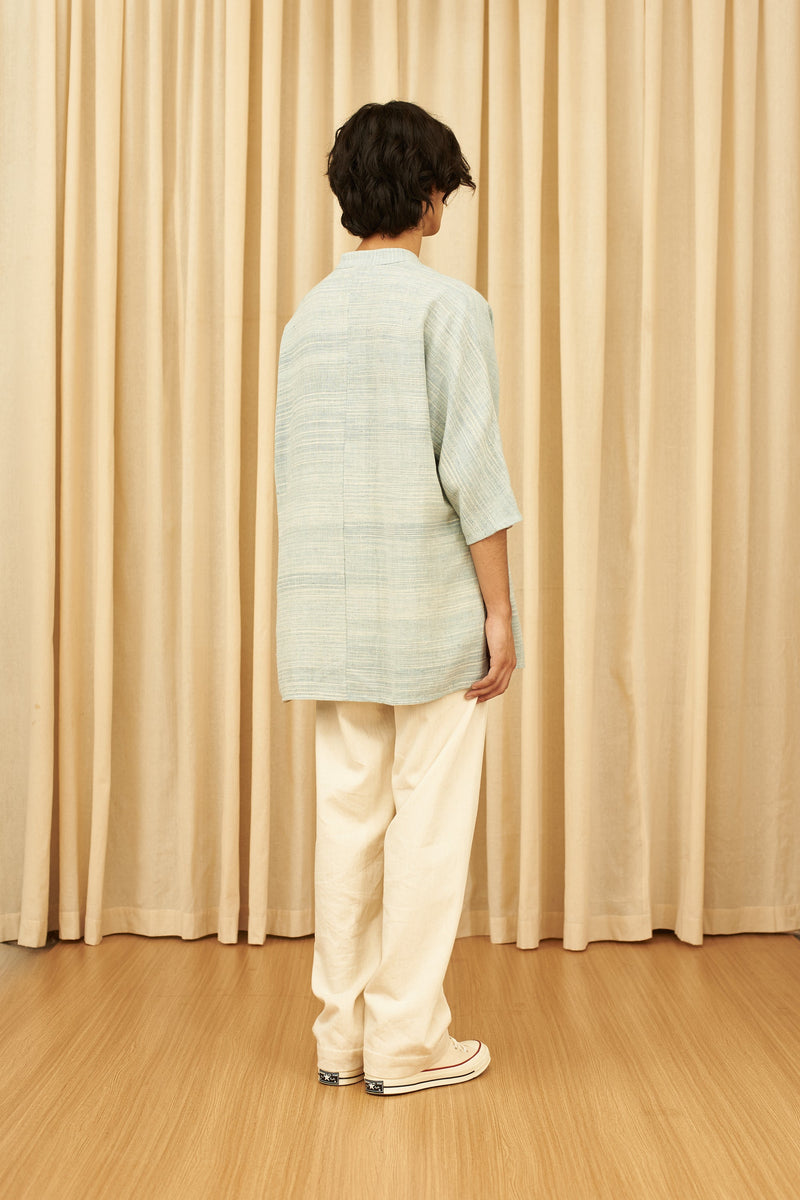 LIGHT INDIGO YARN DYED SUMMER SHIRT