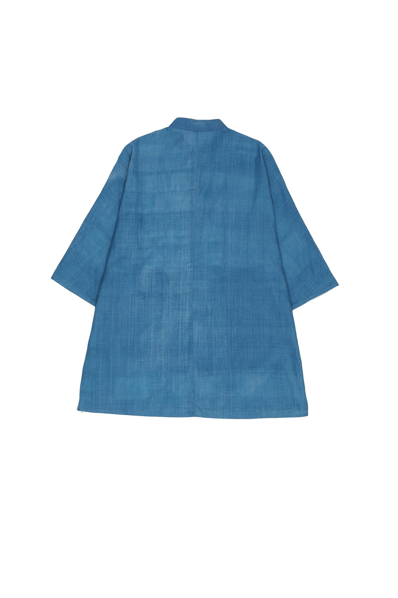 INDIGO STATEMENT CLAMP DYED SUMMER SHIRT