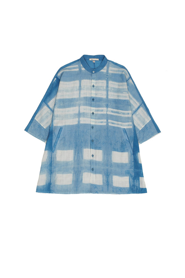 INDIGO STATEMENT CLAMP DYED SUMMER SHIRT