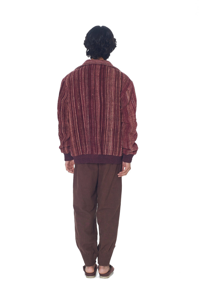 Multi-Coloured Desi Wool Yarn Dyed Stripe Jacket