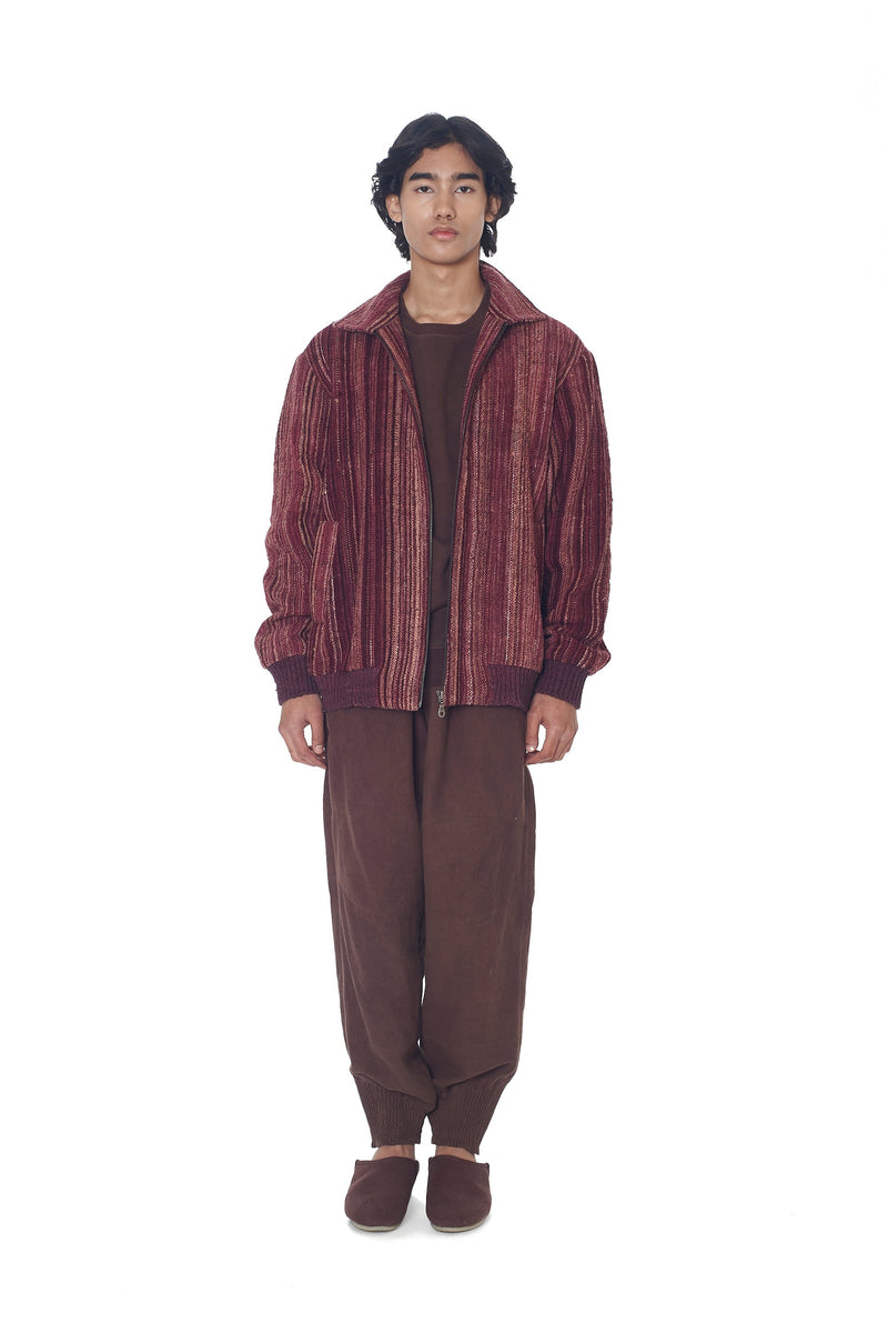 Multi-Coloured Desi Wool Yarn Dyed Stripe Jacket