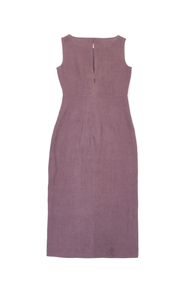 WINE SHEATH DRESS WITH SLIT