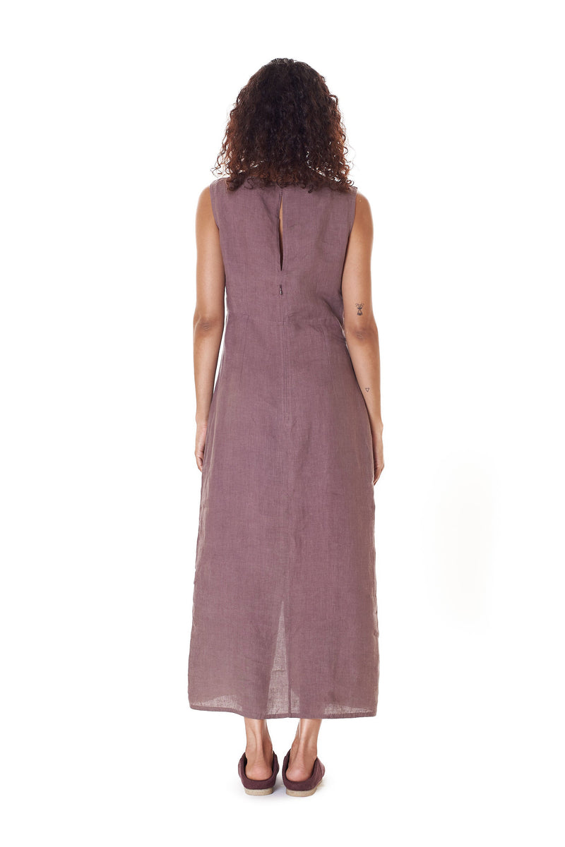 WINE SHEATH DRESS WITH SLIT