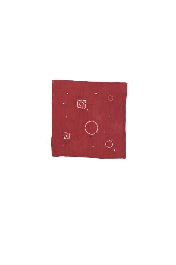 Crimson Pink Cotton Silk Napkin Crafted With Shibori