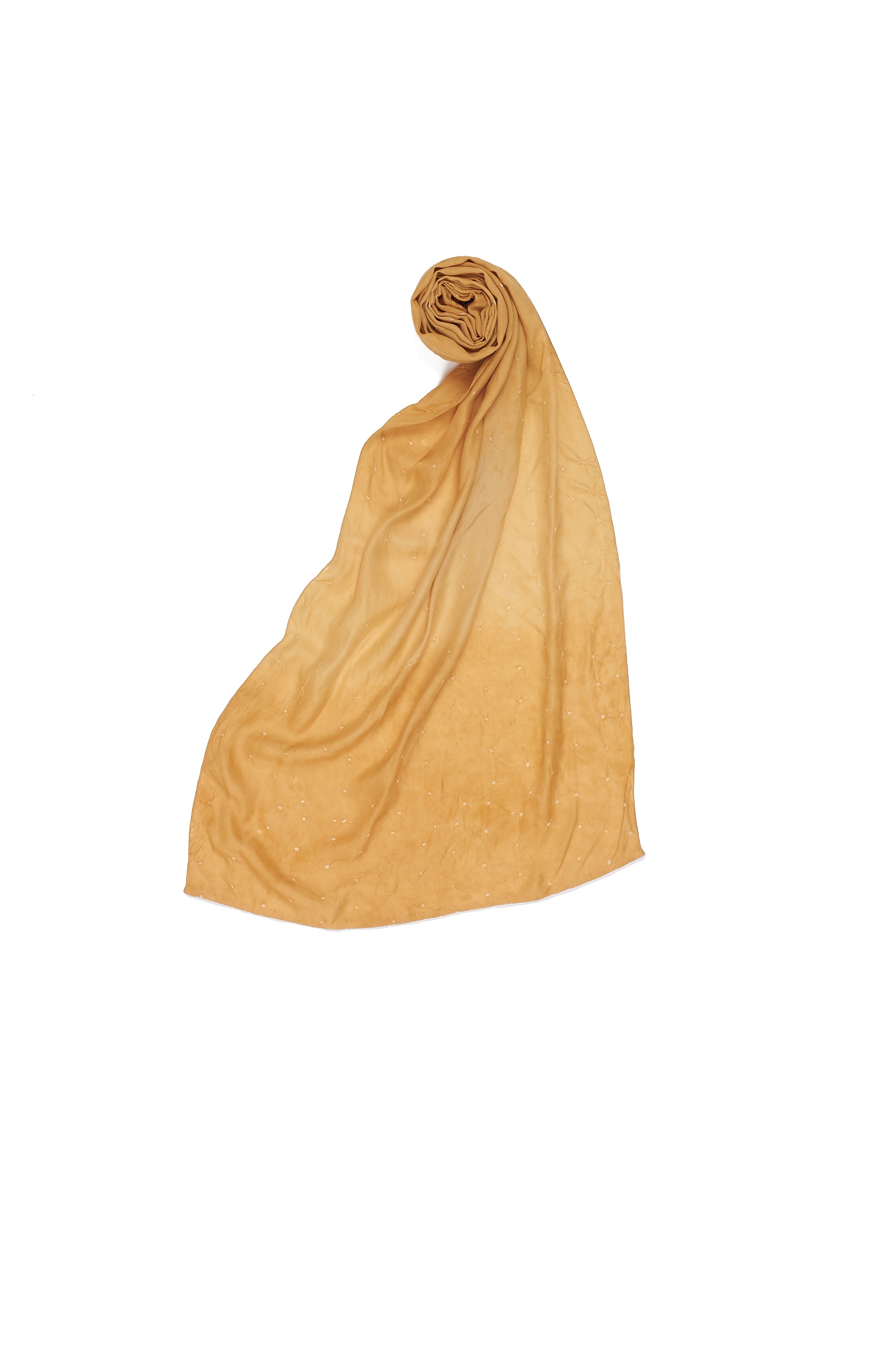 OCHRE YELLOW SILK WITH BANDHANI SCARF