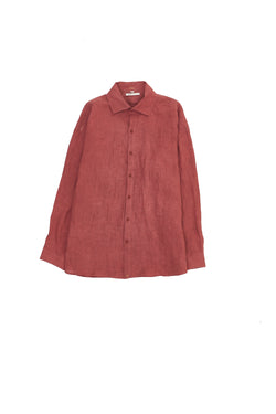 Rogue Pink Cotton Linen Sculpted Men'S Shirt